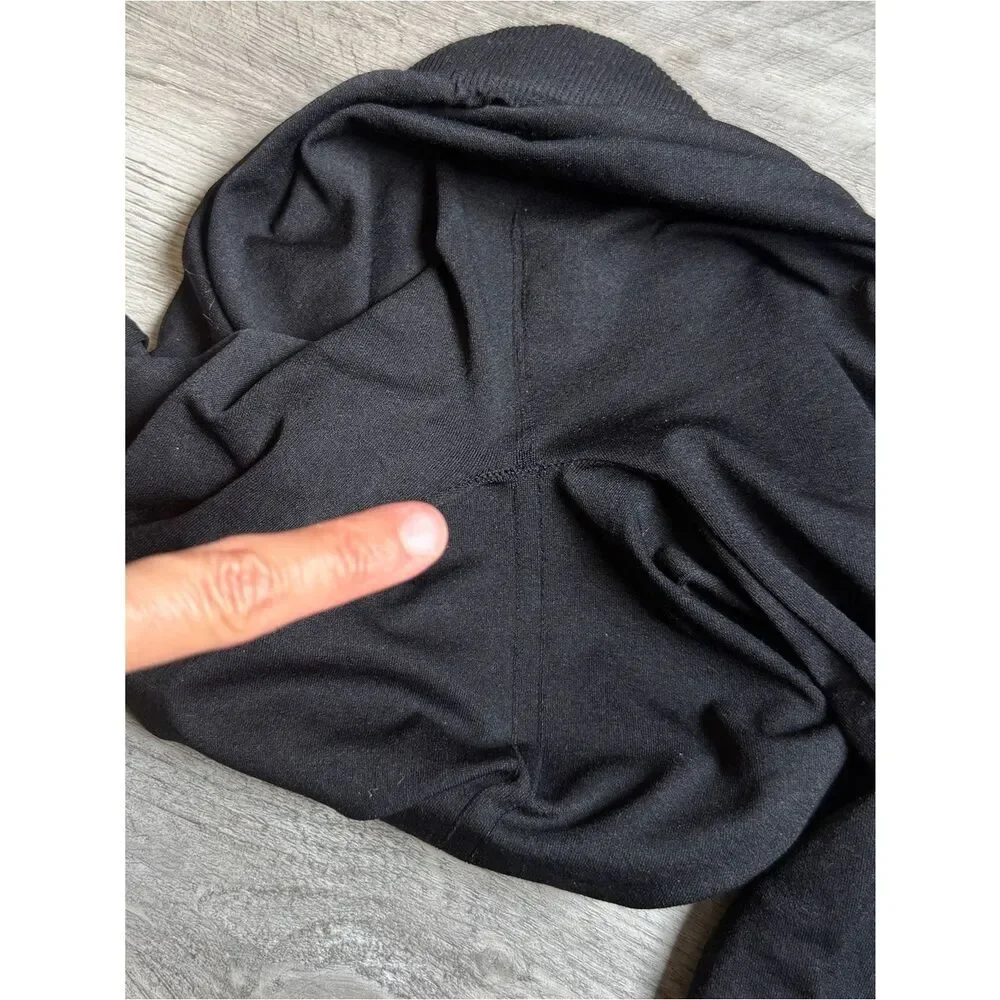 Opaque Black Footless Tights High Rise Nylon Spandex Stretchy M/L